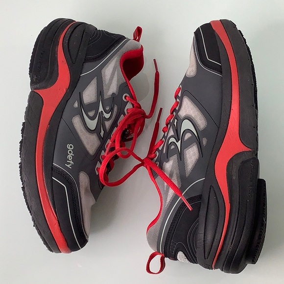 Gravity Defyer Ion Gdefy Verso Shock gray black red sneakers men size 8 EUC - Picture 7 of 16